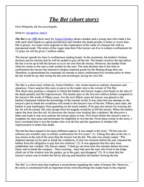 the bet summary|the bet short story analysis.
